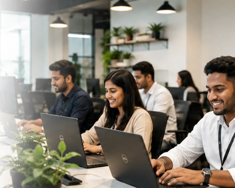 Sri Lankan professionals collaborating in an office